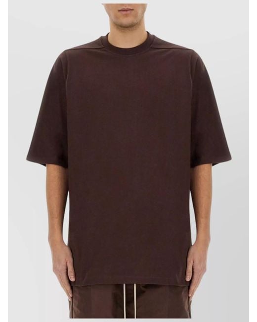 Rick Owens Brown Oversized Cotton T-Shirt for men