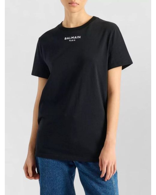 Balmain Black Cotton Logo-Print T-Shirt