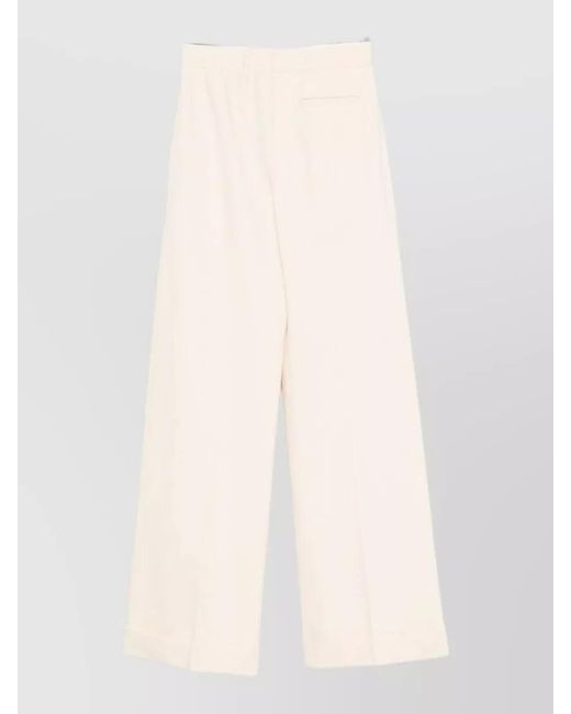 Semicouture Natural Coline Lounge Trousers Wide Leg Pockets