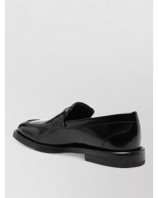 Moschino Black Loafers Round Toe Smooth Finish Durable Sole for men
