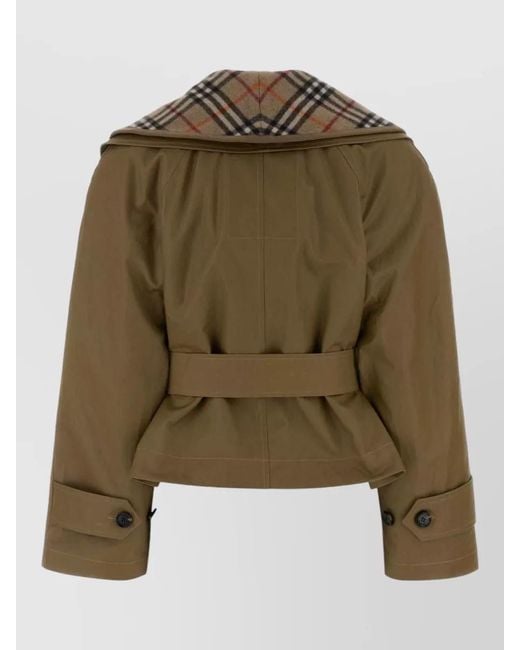 Burberry Green Checks Shawl Neck Jacket