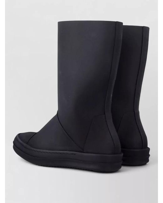 Rick Owens Blue Rubber Mid-Calf Boots