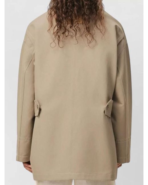 AMI Natural Worker Coat Chest Pocket Collared Design