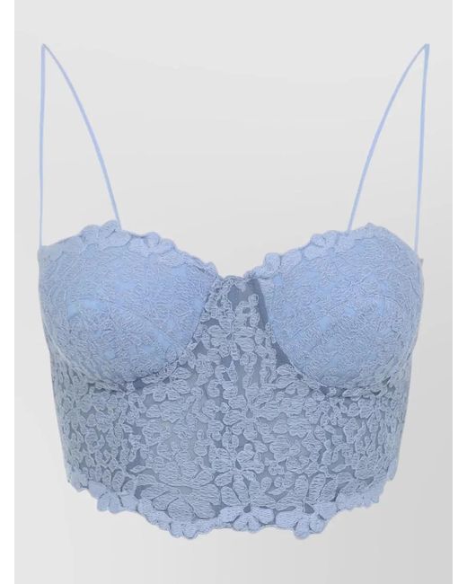 Ermanno Scervino Blue Lace Bustier Top