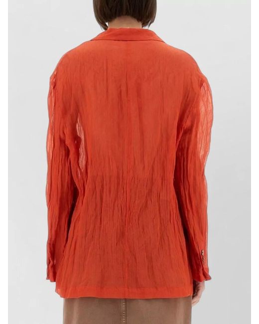 Alysi Textured Sheer Long Sleeve Shirt Jacket