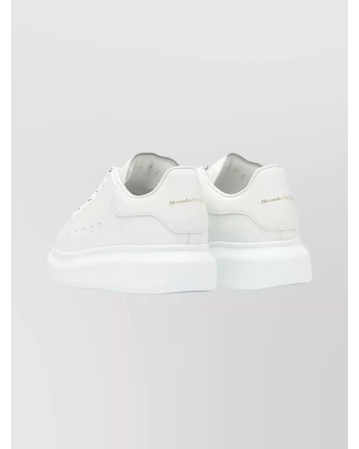 McQueen White Leather Low-Top Sneakers