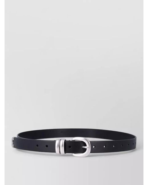 By Malene Birger White Leather Slim Belt