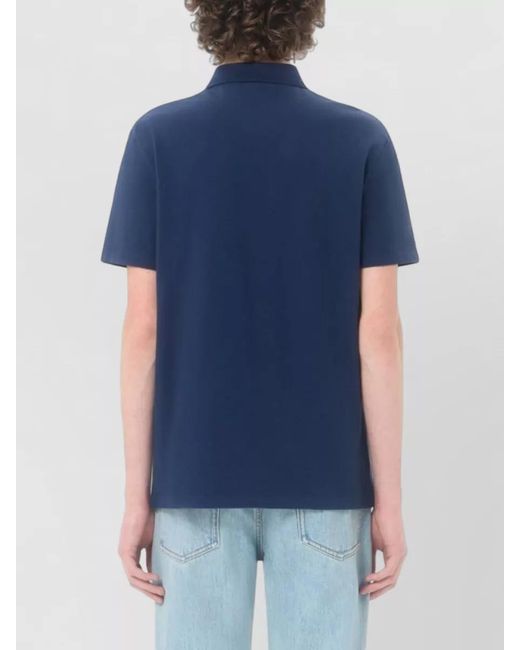 Valentino Blue Vgold Cotton Polo Shirt Chest Pocket for men