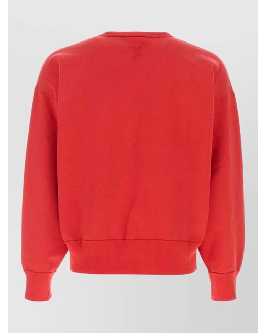 Polo Ralph Lauren Red Cotton Blend Sweatshirt Crew Neck Long Sleeves for men