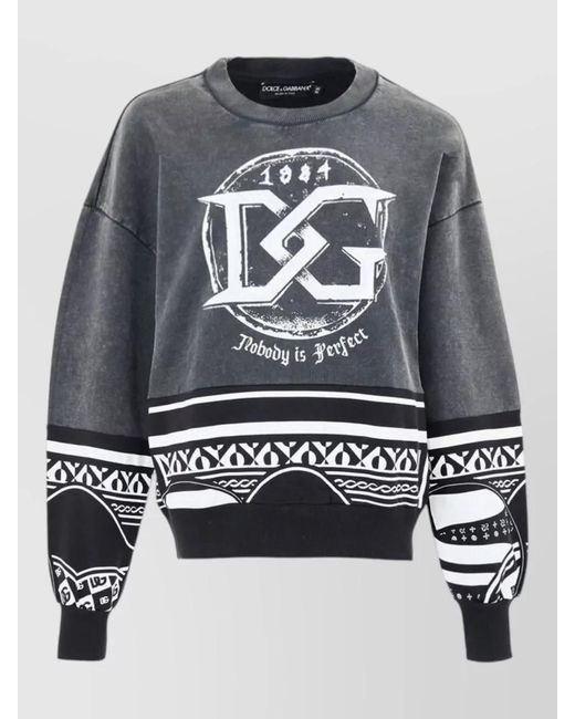 Dolce & Gabbana Gray Cotton Sweatshirt for men