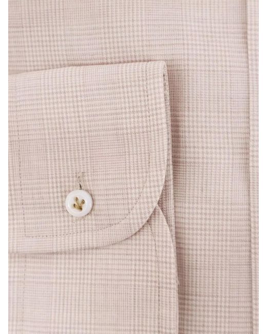 Boss Pink Tailored Cotton Shirt Buttoned Collar for men