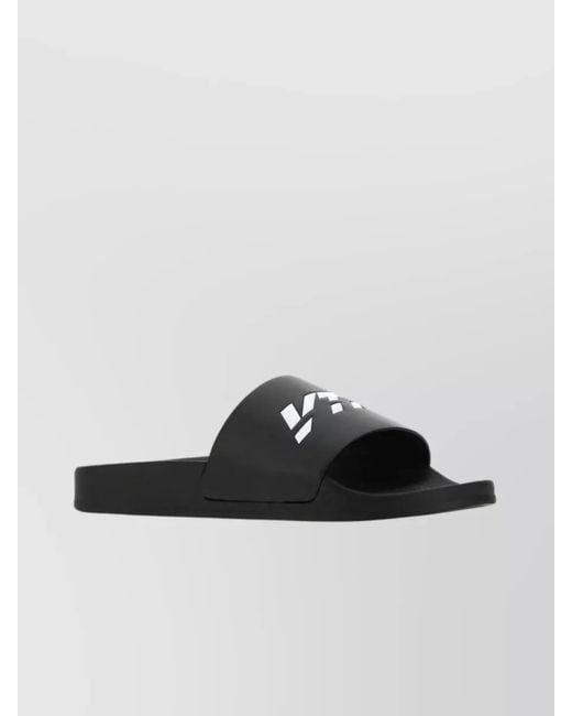 VTMNTS Black Rubber Logo-Print Slippers for men