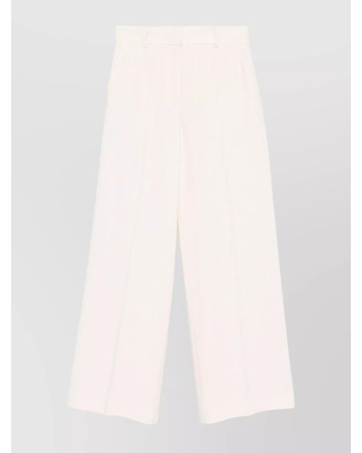 MSGM Pink Trousers Viscose Wide Leg