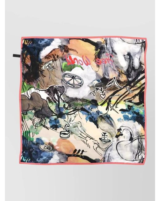 Vivienne Westwood Multicolor Silk Square Scarf