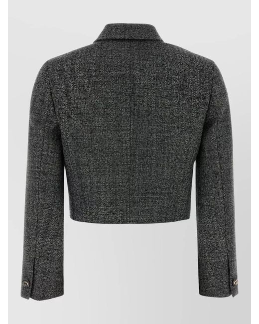 Gucci Black Wool Two-Tone Cropped Blazer