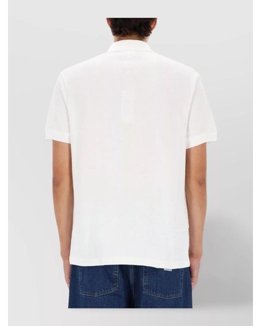 Lacoste White Cotton Logo Polo Shirt for men