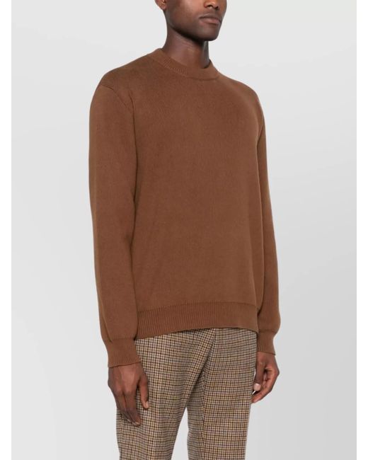 Golden Goose Deluxe Brand Brown Ribbed Knit Crewneck Sweater for men