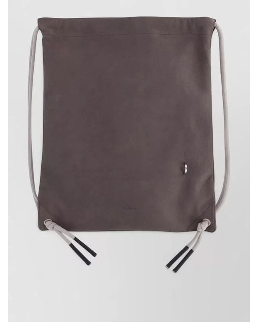 Rick Owens Gray Backpacks Adjustable Straps Soft Rectangular Shape