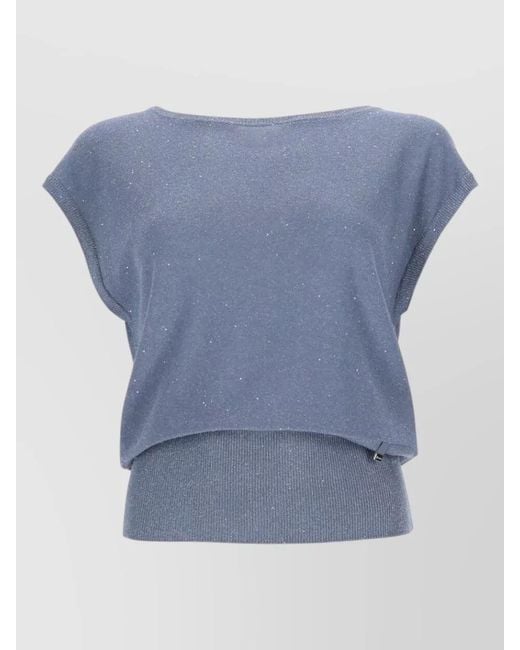 Herno Blue Sequined Blouse