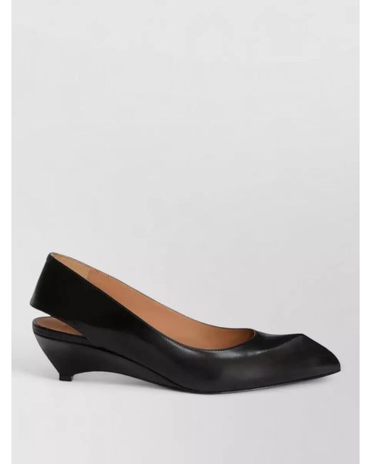 Jil Sander Black Slingback Ballerina Shoes Low Wedge Heel