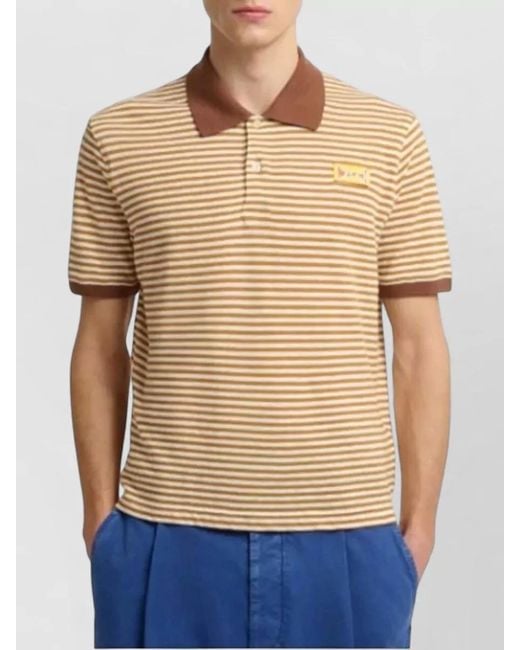 Marni Natural Striped Regular-Fit Polo Shirt for men