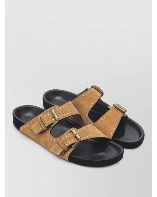 Isabel Marant Multicolor Studded Flat Sole Open Toe Slides