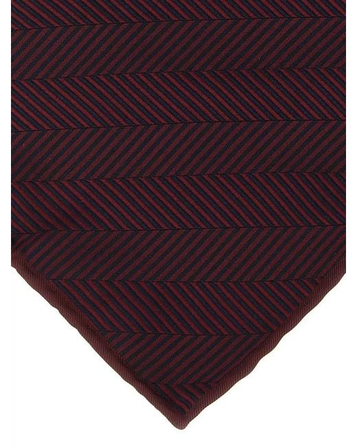 Brunello Cucinelli Purple Chevron Jacquard Silk Pocket Square for men