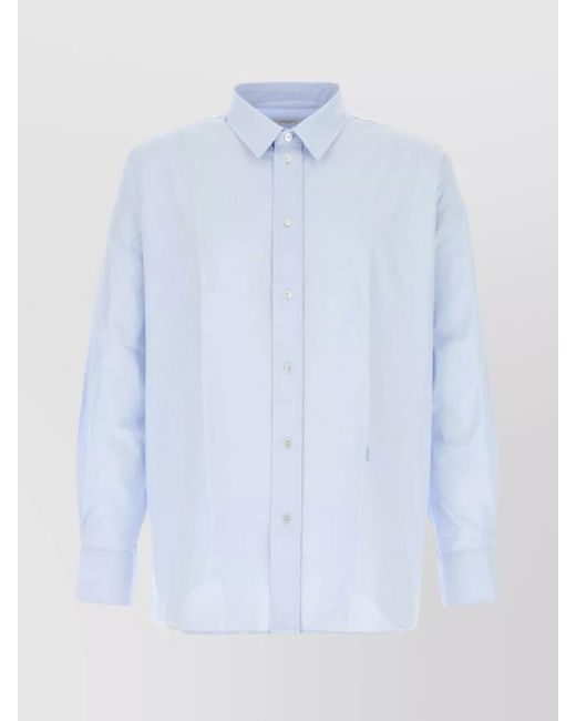 Saint Laurent Blue Cotton Oxford Shirt for men