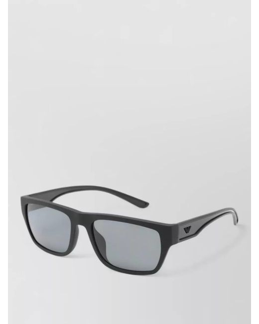 Emporio Armani Gray Rectangular Frame Sunglasses Tinted Lenses Design