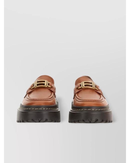 Hogan Brown Leather Loafers