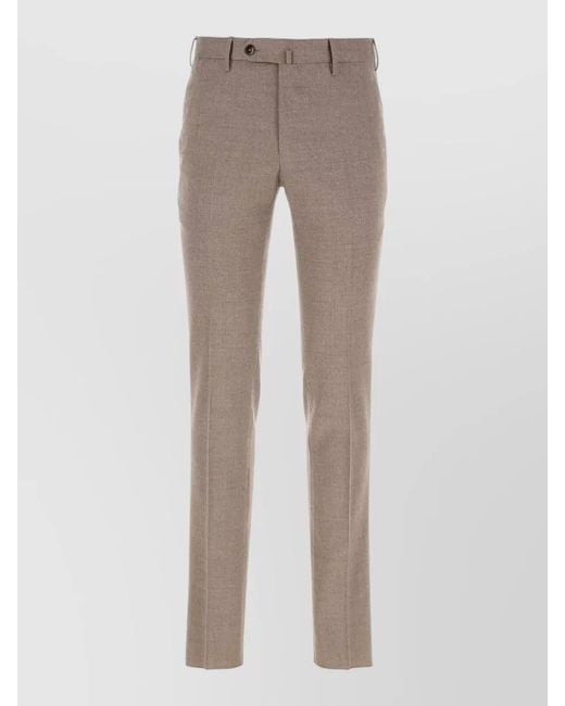 PT Torino Gray Stretch Virgin Wool Tailored Suit Pant for men
