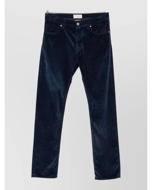 Jacob Cohen Blue Mid Rise Regular Fit Corduroy Jeans for men