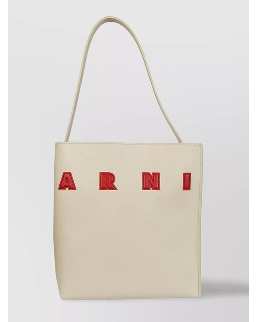 Marni Natural Museo Small Leather Tote Bag