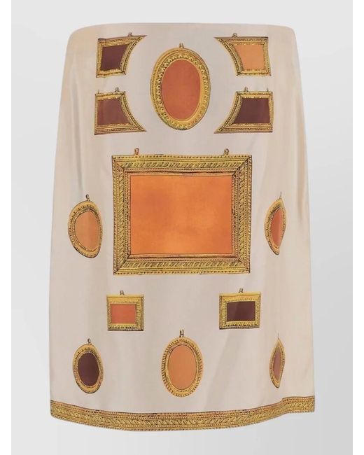 Versace Multicolor Silk Nylon High Waist Knee Length Skirt