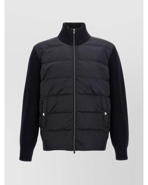 Herno Blue High-Neck Quilted Puffer Jacket for men