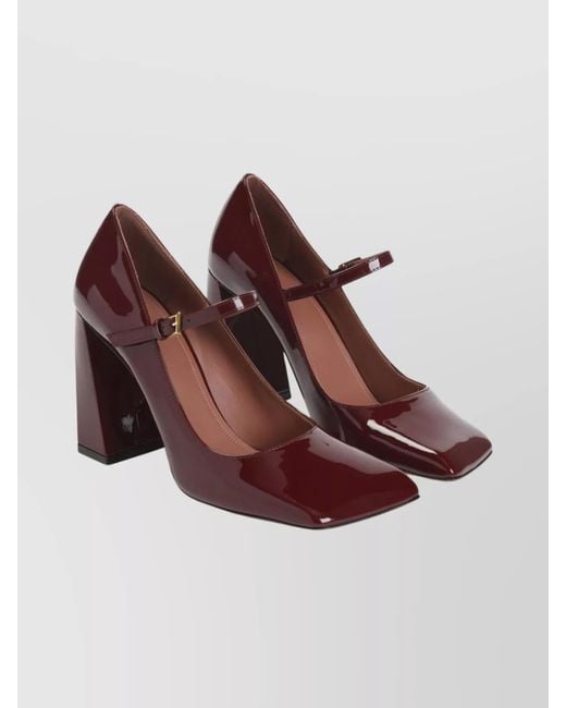 AMINA MUADDI Brown Charlotte Mary Jane Block Heel Pumps