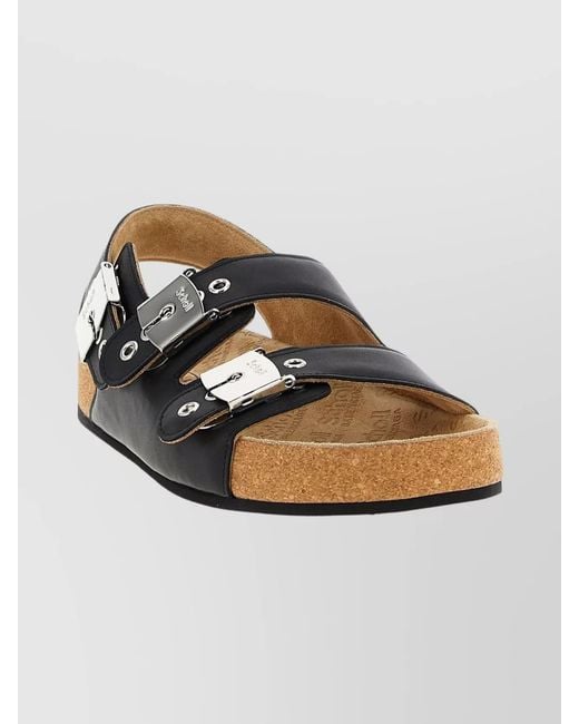 Balenciaga Metallic Leather Flat Sandals for men