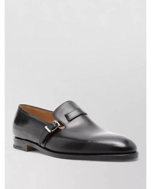 John Lobb Gray Leather Monk Strap Shoes for men