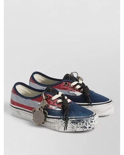Vans Blue Lx Authentic 44 Glitter Charm Sneakers