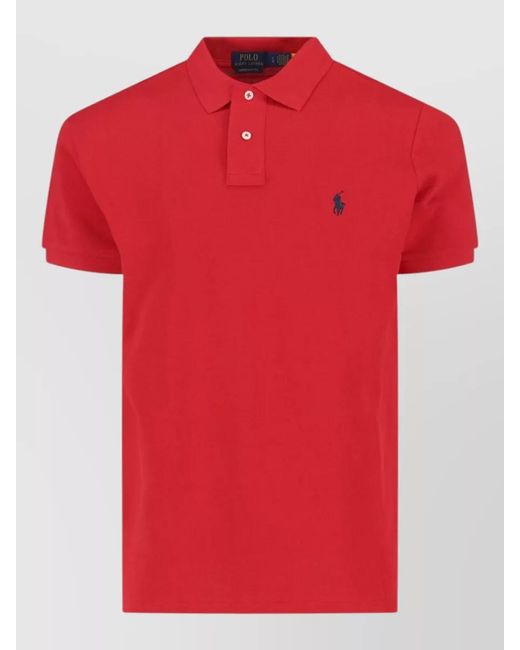 Polo Ralph Lauren Red Short Sleeve T Shirt Polo Collar for men