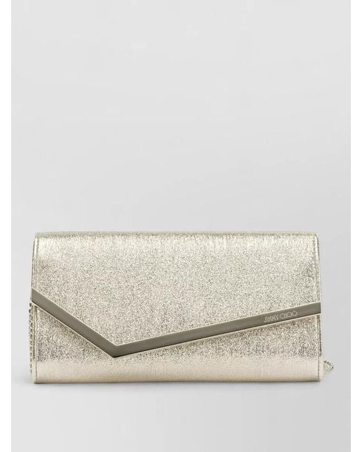 Jimmy Choo Natural Emmie Crossbody Bag Envelope Flap Chain