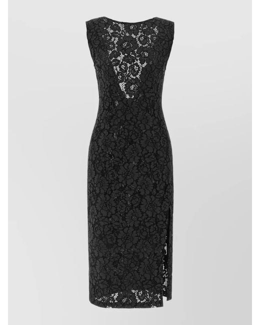 Pinko Black Cotton Midi Dress