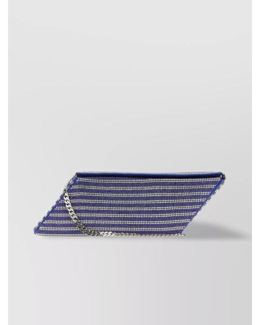 Kara Blue Crystal Mesh Rhinestone Clutch Bag