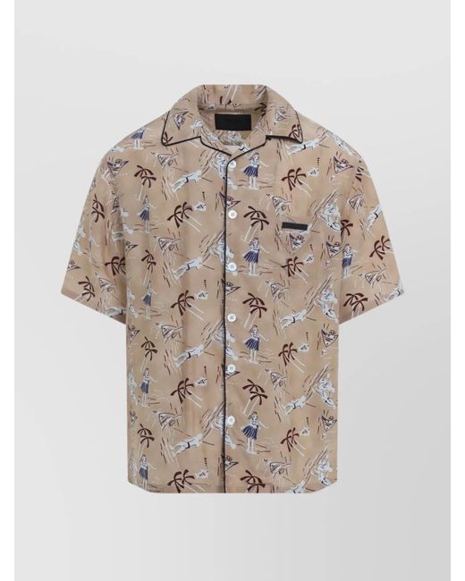 Prada Natural Viscose And Silk Shirt for men