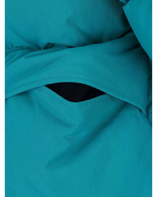 Jil Sander Blue Padded Coat High Collar Elasticated Cuffs for men