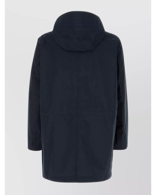 Napapijri Blue Polyester Hooded Windbreaker Jacket for men