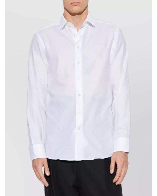 Etro White Cotton Jacquard Shirt for men