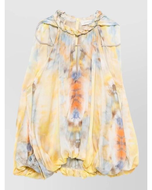 Zimmermann Metallic Alchemy Blouse Balloon Sleeves Gathered Neckline