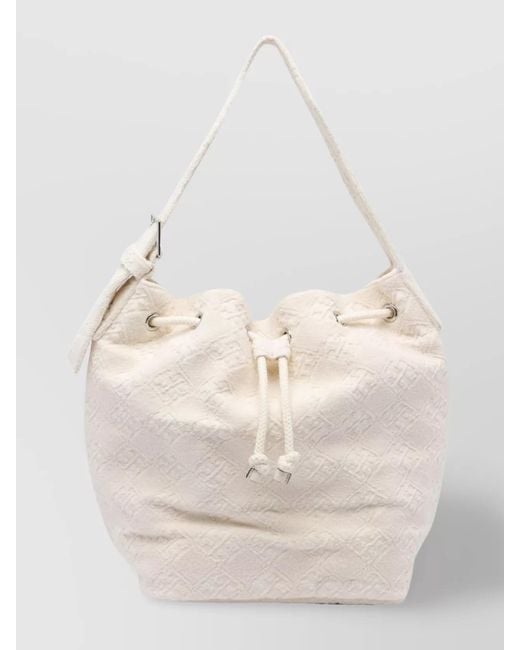 Tory Burch Natural T Monogram Terry Bucket Bag