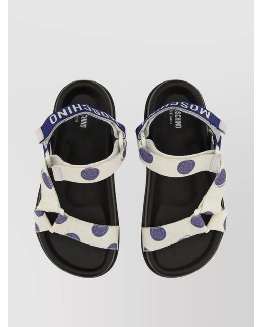Moschino Metallic Logo Sandals